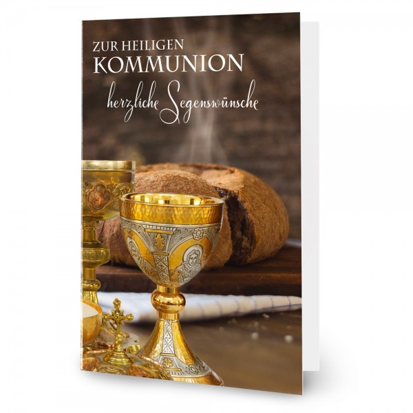 Heilige Kommunion - Kelch und Brot in Kirche
