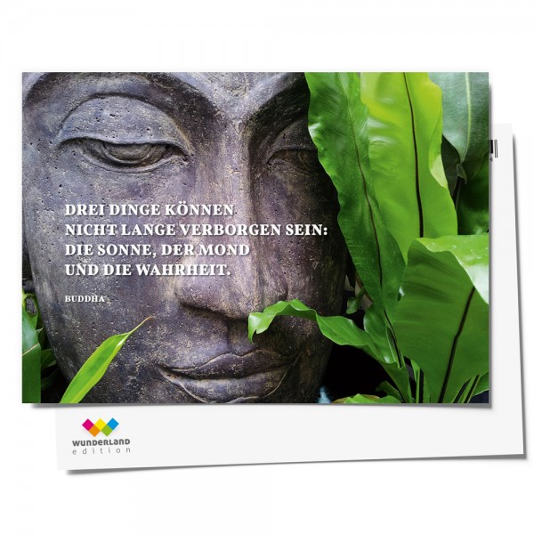 Postkarte Buddha 3 Dinge